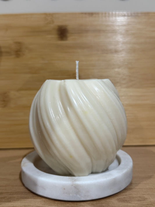 Large Round Swirls Pillar Candle